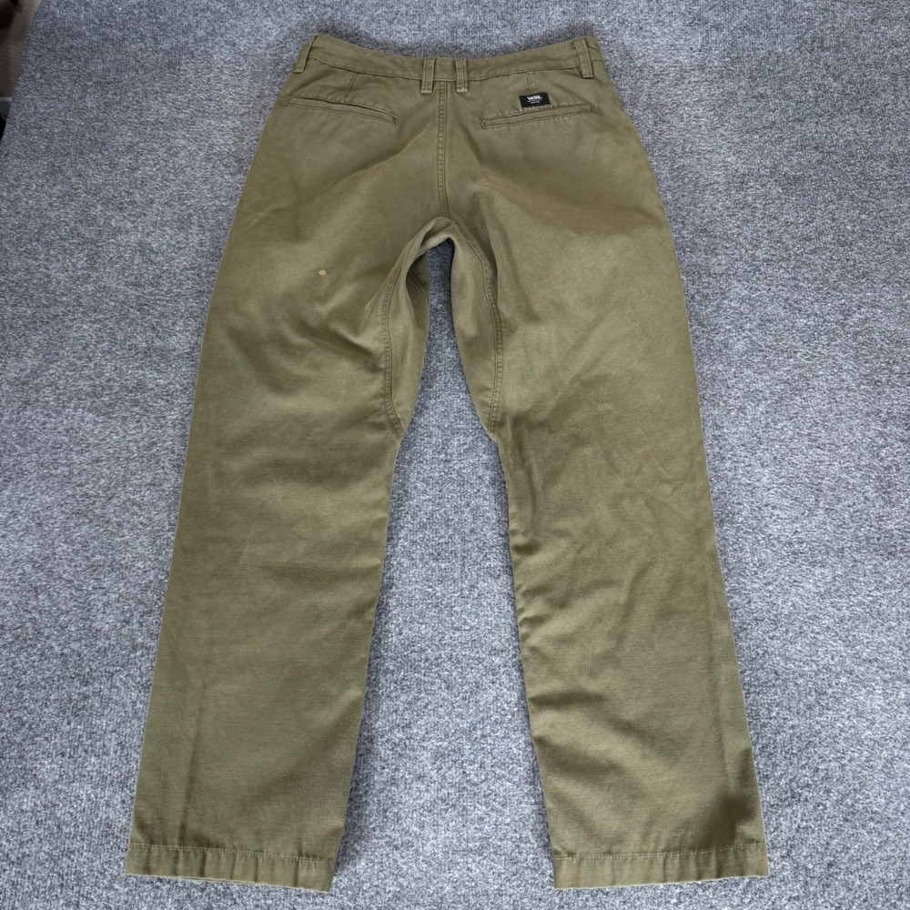 Vans Chino Pants Mens 32x29 Olive Green Skate Casual Straight Leg Cotton Stretch - Picture 5 of 10
